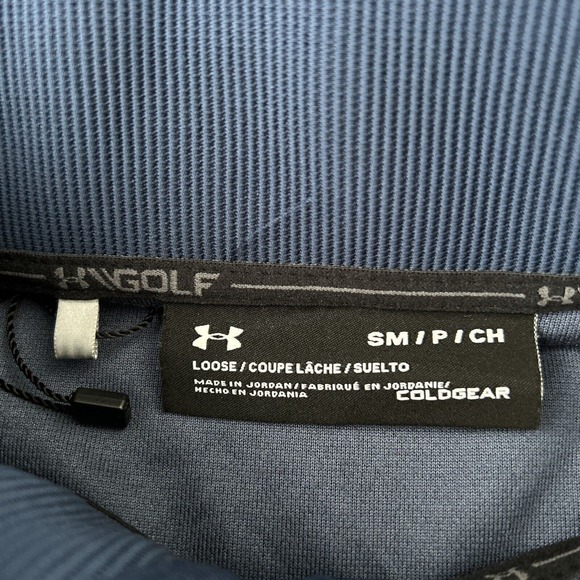 Under Armour Sweater Adult Small Blue Coldgear Snap-T Pullover Golf Golfing Mens - Picture 4 of 8
